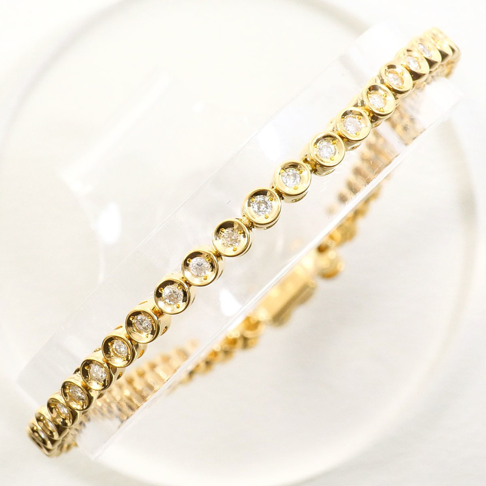 VINTAGE 18k Gold Diamond Charm Bracelet